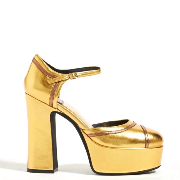 Jeffrey Campbell Shoes - Jeffrey Campbell Gold Platform Heels